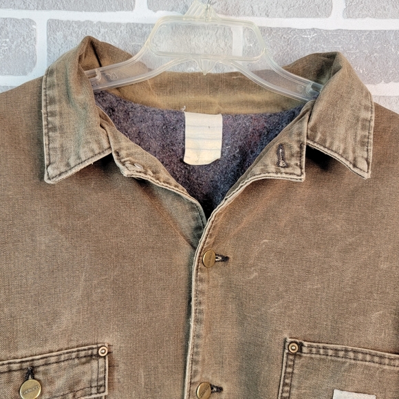 Carhartt Blanket Lined Vintage Made in USA Job Chor Heavy Canvas Coat Me… - Picture 5 of 16